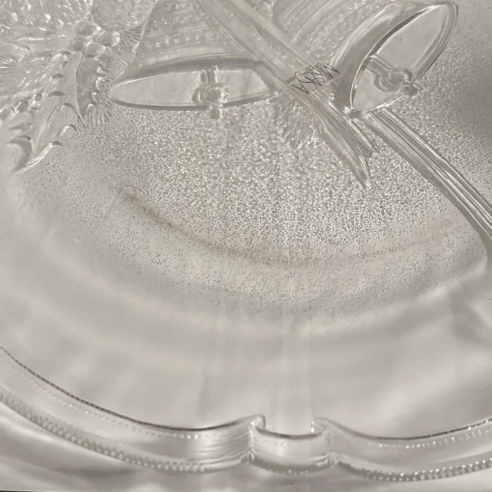 Vintage Mikasa Crystal‎ Holiday Bells Hostess Platter RC197/516 14 3/4